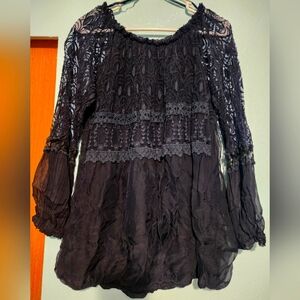 Gorgeous sheer and lace bubble top